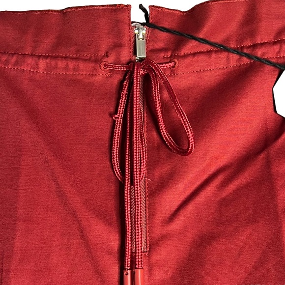 NEW MNG Suit Red Paper Bag Style Wide Leg Trousers Loose Fit Women’s Size US 6 - Picture 3 of 7